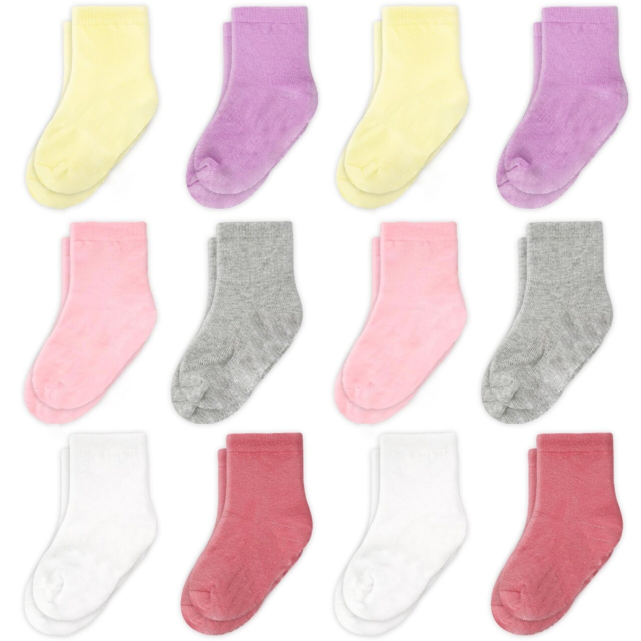 CozyWay Crew Cotton Baby Socks - 12 Pack Stretch Baby Socks For All Day Comfort, Infant Socks, Girls Multicolor, 6-12 Months
